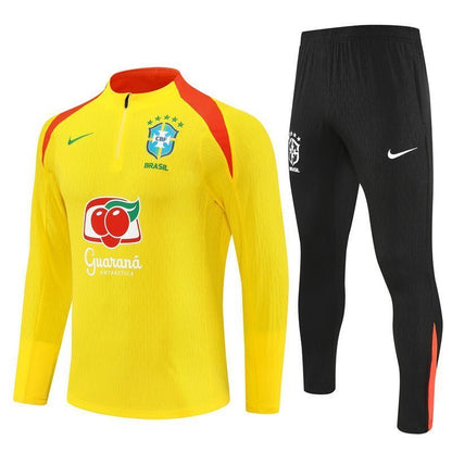 25/26 Brazil Training Yellow Tracksuit from FootballPrestige.com - Premium Football Kits