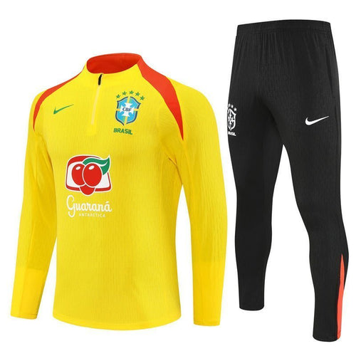 25/26 Brazil Training Yellow Tracksuit from FootballPrestige.com - Premium Football Kits