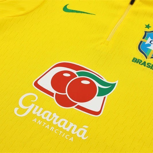 25/26 Brazil Training Yellow Tracksuit from FootballPrestige.com - Premium Football Kits