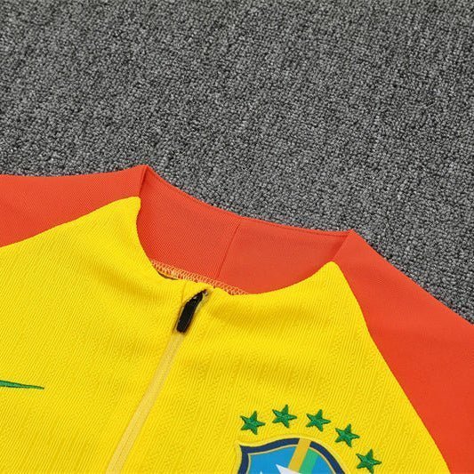 25/26 Brazil Training Yellow Tracksuit from FootballPrestige.com - Premium Football Kits