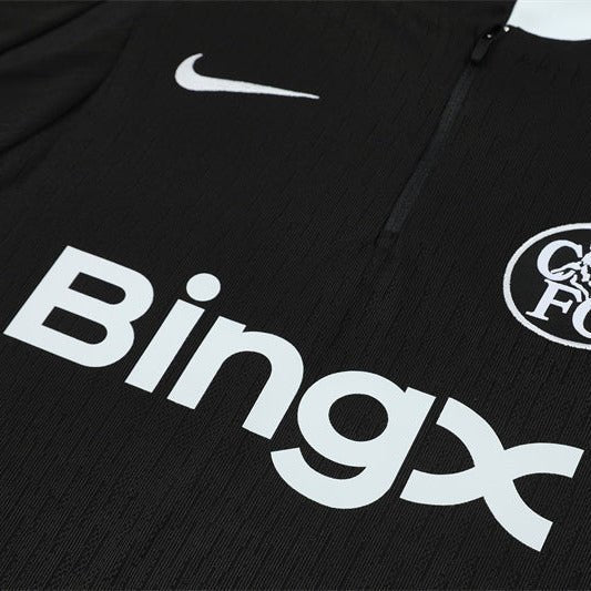 25/26 Chelsea Black Tracksuit from FootballPrestige.com - Premium Football Kits