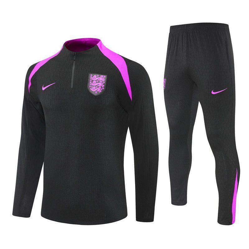 25/26 England Training Black Kids Size Tracksuit from FootballPrestige.com - Premium Football Kits