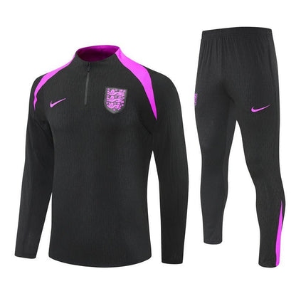 25/26 England Training Black Kids Size Tracksuit from FootballPrestige.com - Premium Football Kits