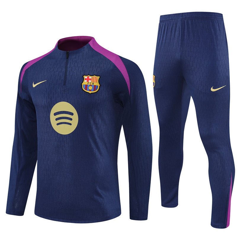 25/26 FC Barcelona Half Zip Training Blue/Purple Kids Size Tracksuit from FootballPrestige.com - Premium Football Kits