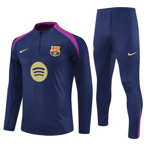 25/26 FC Barcelona Half Zip Training Blue/Purple Kids Size Tracksuit from FootballPrestige.com - Premium Football Kits