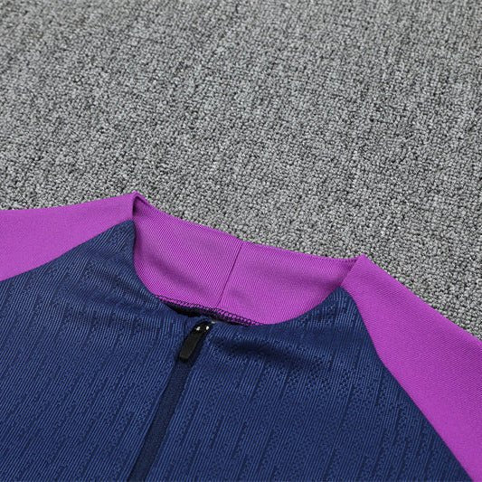 25/26 FC Barcelona Half Zip Training Blue/Purple Tracksuit from FootballPrestige.com - Premium Football Kits