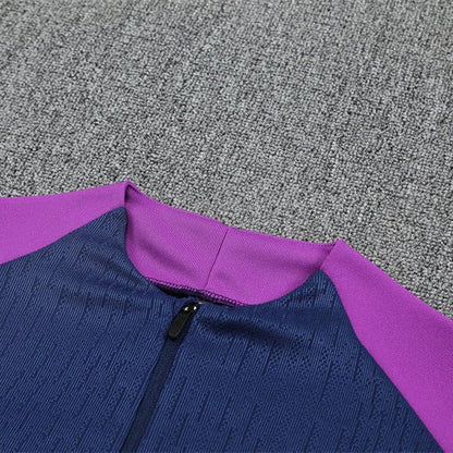 25/26 FC Barcelona Half Zip Training Blue/Purple Tracksuit from FootballPrestige.com - Premium Football Kits