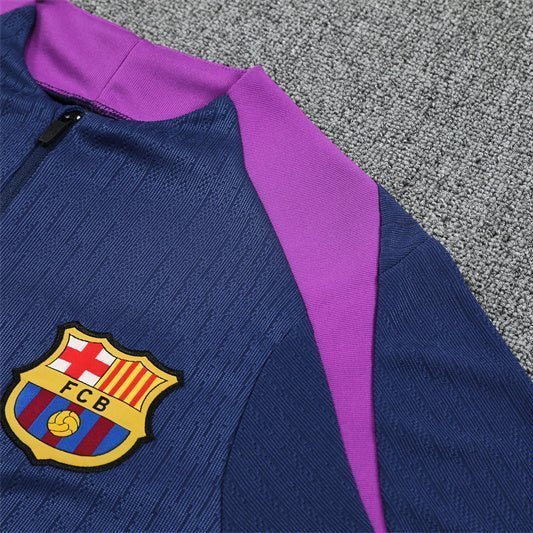 25/26 FC Barcelona Half Zip Training Blue/Purple Tracksuit from FootballPrestige.com - Premium Football Kits
