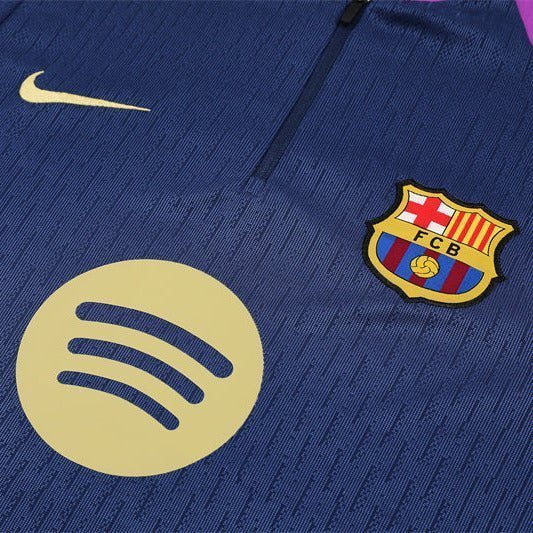 25/26 FC Barcelona Half Zip Training Blue/Purple Tracksuit from FootballPrestige.com - Premium Football Kits