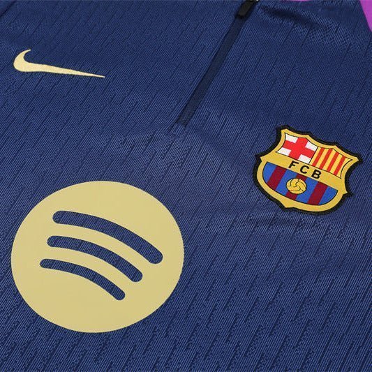 25/26 FC Barcelona Half Zip Training Blue/Purple Tracksuit from FootballPrestige.club - Premium Football Kits