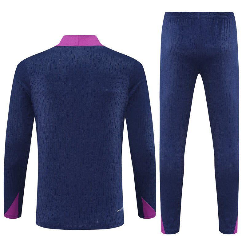 25/26 FC Barcelona Half Zip Training Blue/Purple Tracksuit from FootballPrestige.com - Premium Football Kits