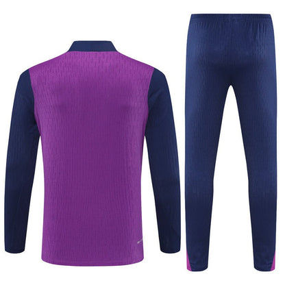25/26 FC Barcelona Half Zip Training Purple/Blue Kids Size Tracksuit from FootballPrestige.com - Premium Football Kits