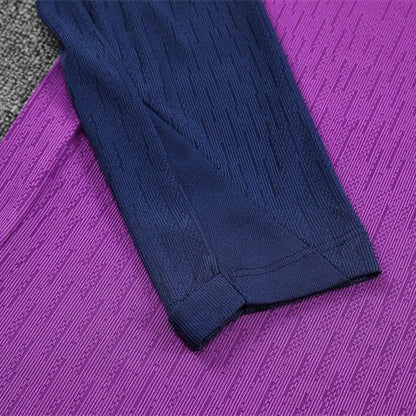 25/26 FC Barcelona Half Zip Training Purple/Blue Kids Size Tracksuit from FootballPrestige.com - Premium Football Kits