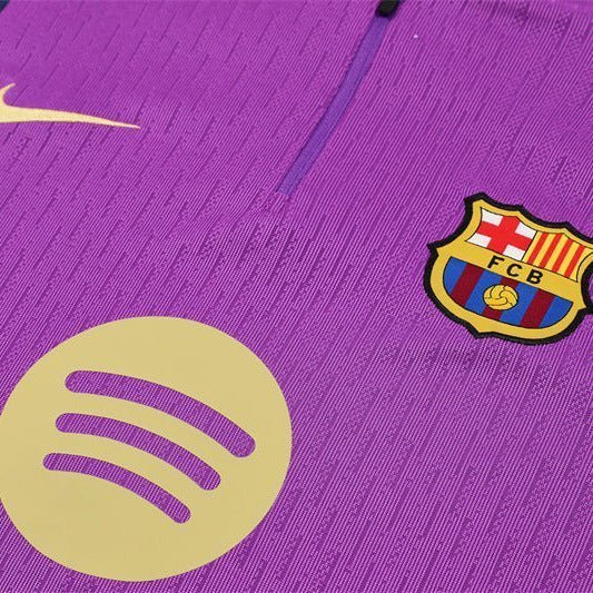 25/26 FC Barcelona Half Zip Training Purple/Blue Tracksuit from FootballPrestige.com - Premium Football Kits