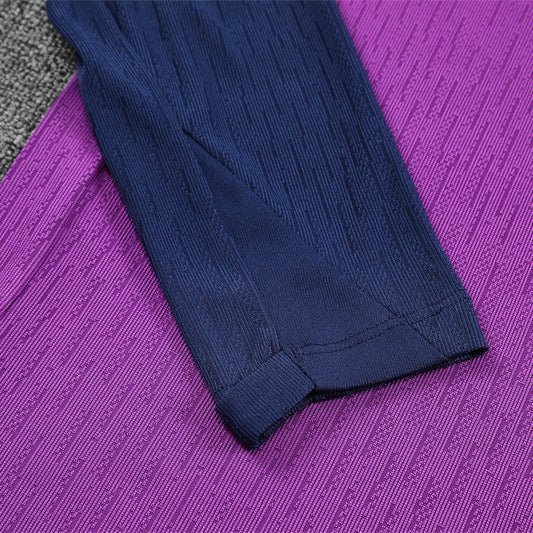 25/26 FC Barcelona Half Zip Training Purple/Blue Tracksuit from FootballPrestige.com - Premium Football Kits