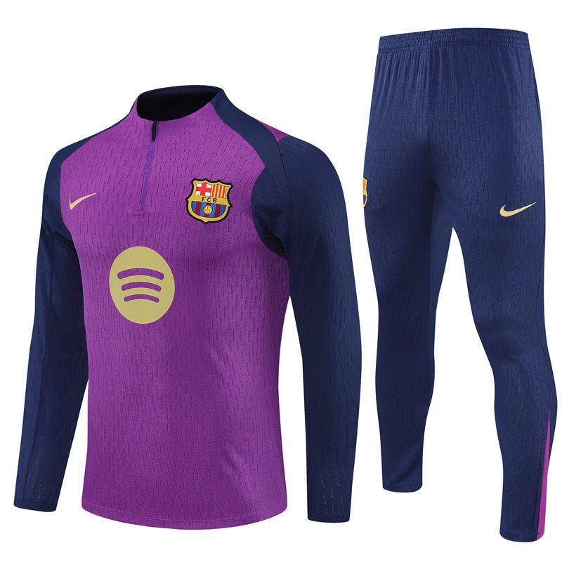 25/26 FC Barcelona Half Zip Training Purple/Blue Tracksuit from FootballPrestige.com - Premium Football Kits