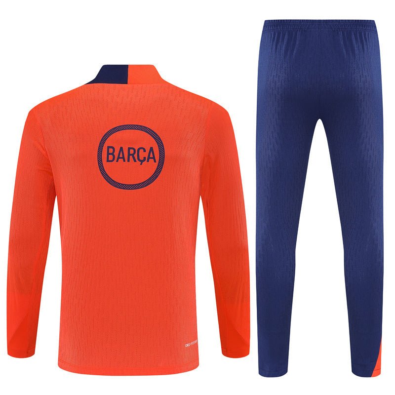 25/26 FC Barcelona Training Orange/Blue Kids Size Tracksuit from FootballPrestige.com - Premium Football Kits