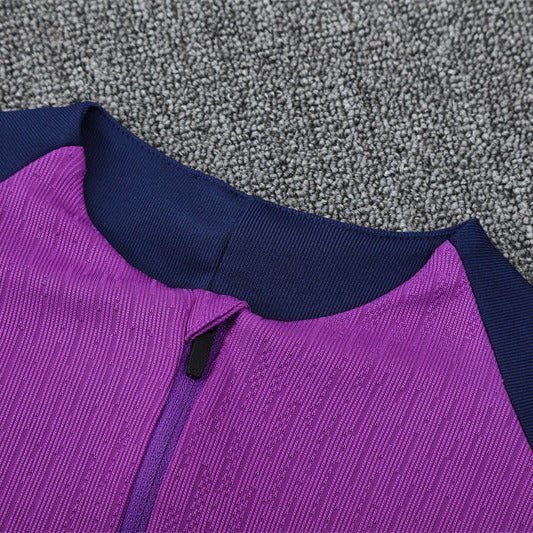 25/26 FC Barcelona Training Purple/Blue Tracksuit from FootballPrestige.com - Premium Football Kits