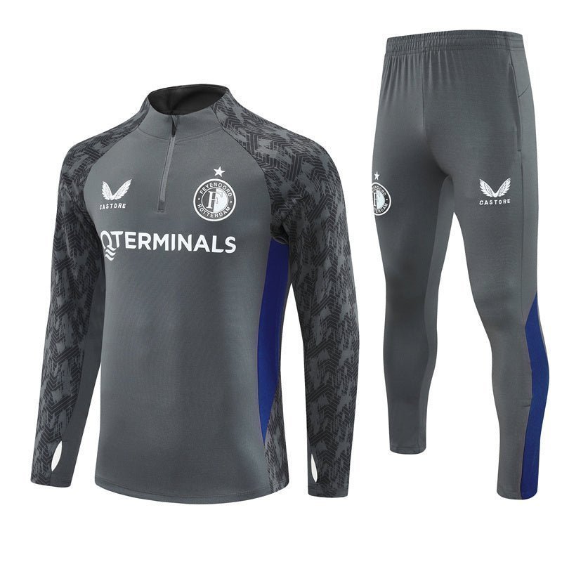 25/26 Feyenoord Training Grey Kids Size Tracksuit from FootballPrestige.com - Premium Football Kits