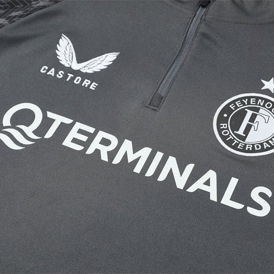 25/26 Feyenoord Training Grey Kids Size Tracksuit from FootballPrestige.com - Premium Football Kits