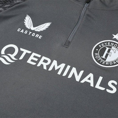 25/26 Feyenoord Training Grey Kids Size Tracksuit from FootballPrestige.com - Premium Football Kits