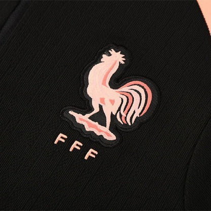 25/26 France Training Black/Light Pink Kids Size Tracksuit from FootballPrestige.com - Premium Football Kits