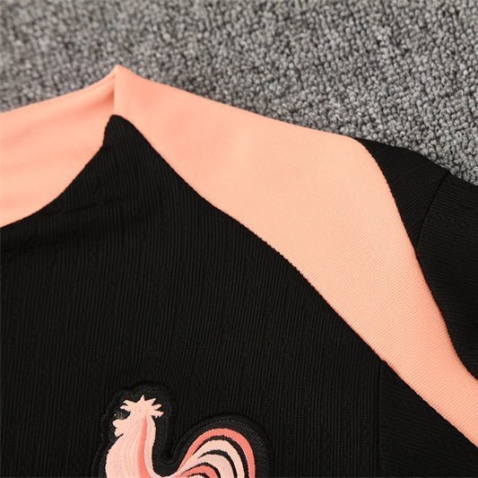 25/26 France Training Black/Light Pink Tracksuit from FootballPrestige.com - Premium Football Kits