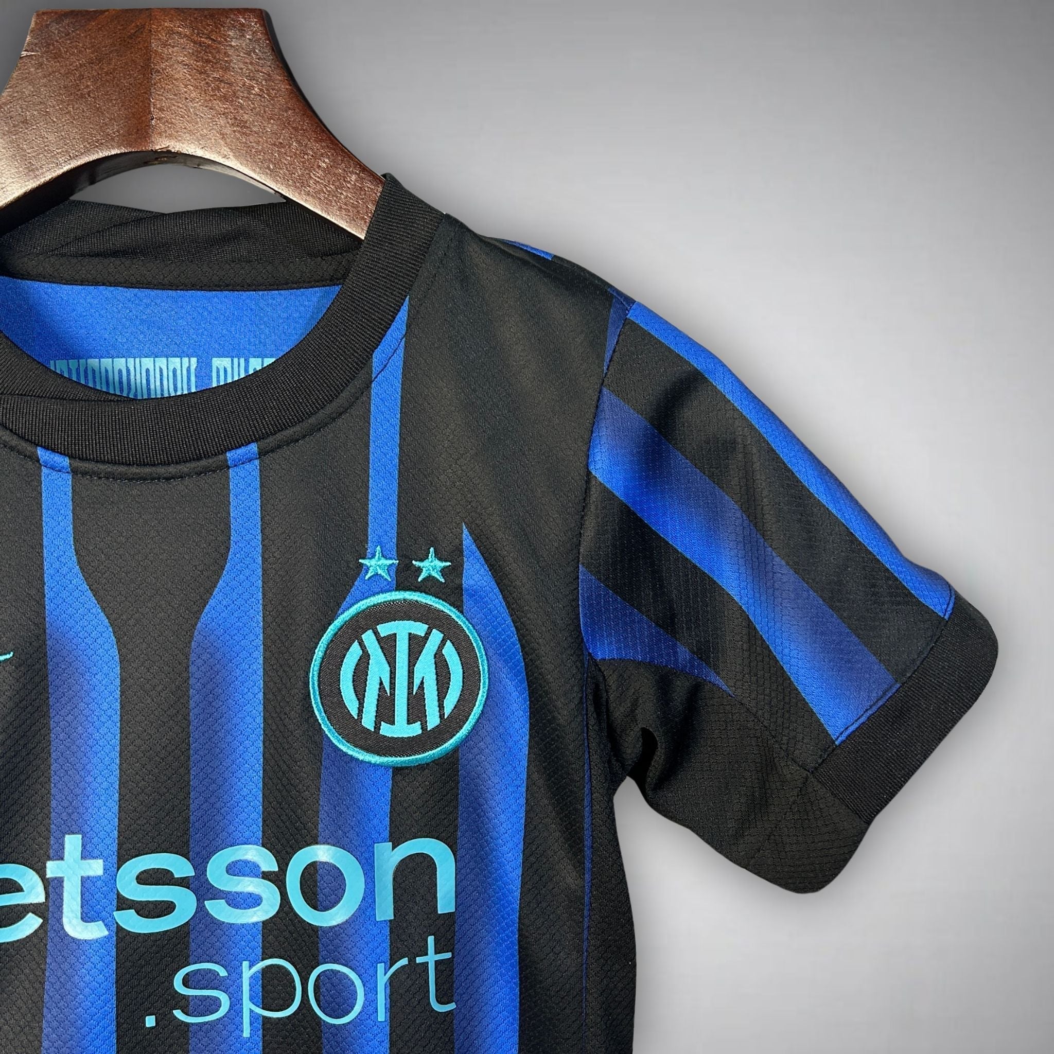 25/26 Inter Milan Home Kids Size Kit from FootballPrestige.club - Premium Football Kits