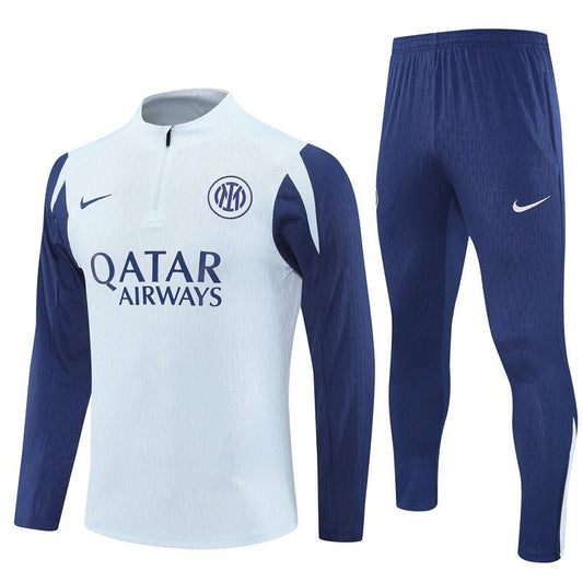 25/26 Inter Milan White Kids Size Tracksuit from FootballPrestige.com - Premium Football Kits