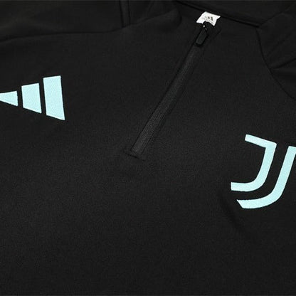 25/26 Juventus Training Black Tracksuit from FootballPrestige.com - Premium Football Kits