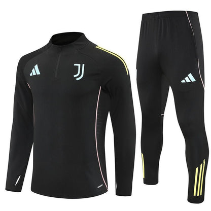 25/26 Juventus Training Black Tracksuit from FootballPrestige.com - Premium Football Kits