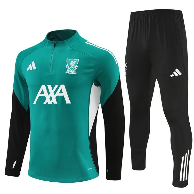 25/26 Liverpool Training Green Kids Size Tracksuit from FootballPrestige.com - Premium Football Kits