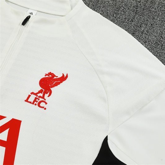 25/26 Liverpool Training White Kids Size Tracksuit from FootballPrestige.com - Premium Football Kits