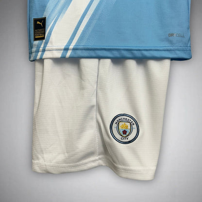 25/26 Manchester City Home Kids Size Kit from FootballPrestige.com - Premium Football Kits