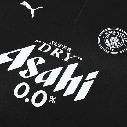25/26 Manchester City x Asahi Black Kids Size Tracksuit from FootballPrestige.com - Premium Football Kits