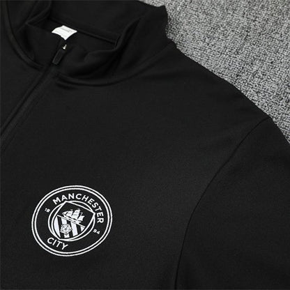 25/26 Manchester City x Asahi Black Tracksuit from FootballPrestige.com - Premium Football Kits
