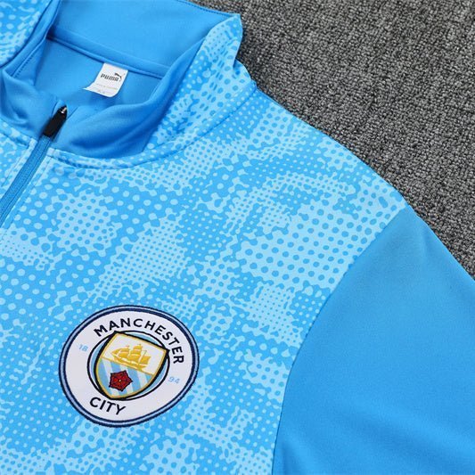25/26 Manchester City x Asahi Blue Kids Size Tracksuit from FootballPrestige.com - Premium Football Kits