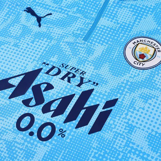 25/26 Manchester City x Asahi Blue Tracksuit from FootballPrestige.com - Premium Football Kits