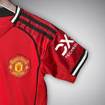 25/26 Manchester United Home Kids Size Kit - Premium Quality Kits at FootballPrestige.store