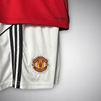 25/26 Manchester United Home Kids Size Kit - Premium Quality Kits at FootballPrestige.store