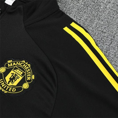 25/26 Manchester United Training Black Kids Size Tracksuit - Premium Quality Kits at FootballPrestige.store
