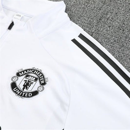 25/26 Manchester United Training White Kids Size Tracksuit - Premium Quality Kits at FootballPrestige.store