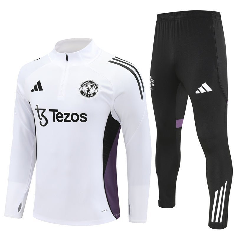 25/26 Manchester United Training White Tracksuit - Premium Quality Kits at FootballPrestige.store