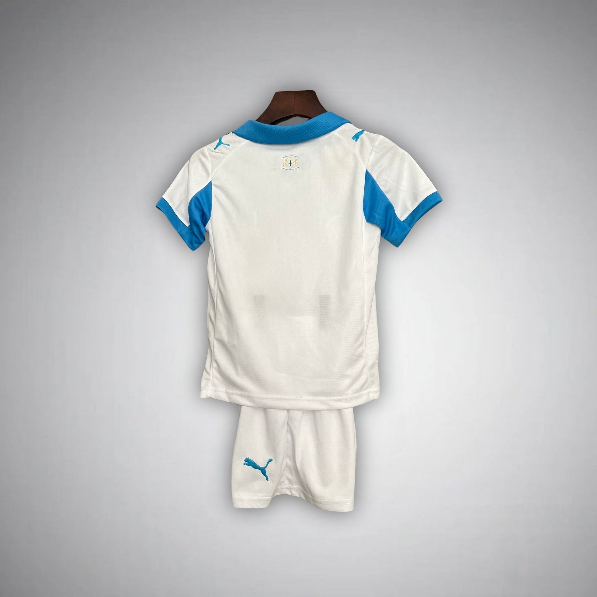 25/26 Marseille Home Kids Size Kit from FootballPrestige.club - Premium Football Kits
