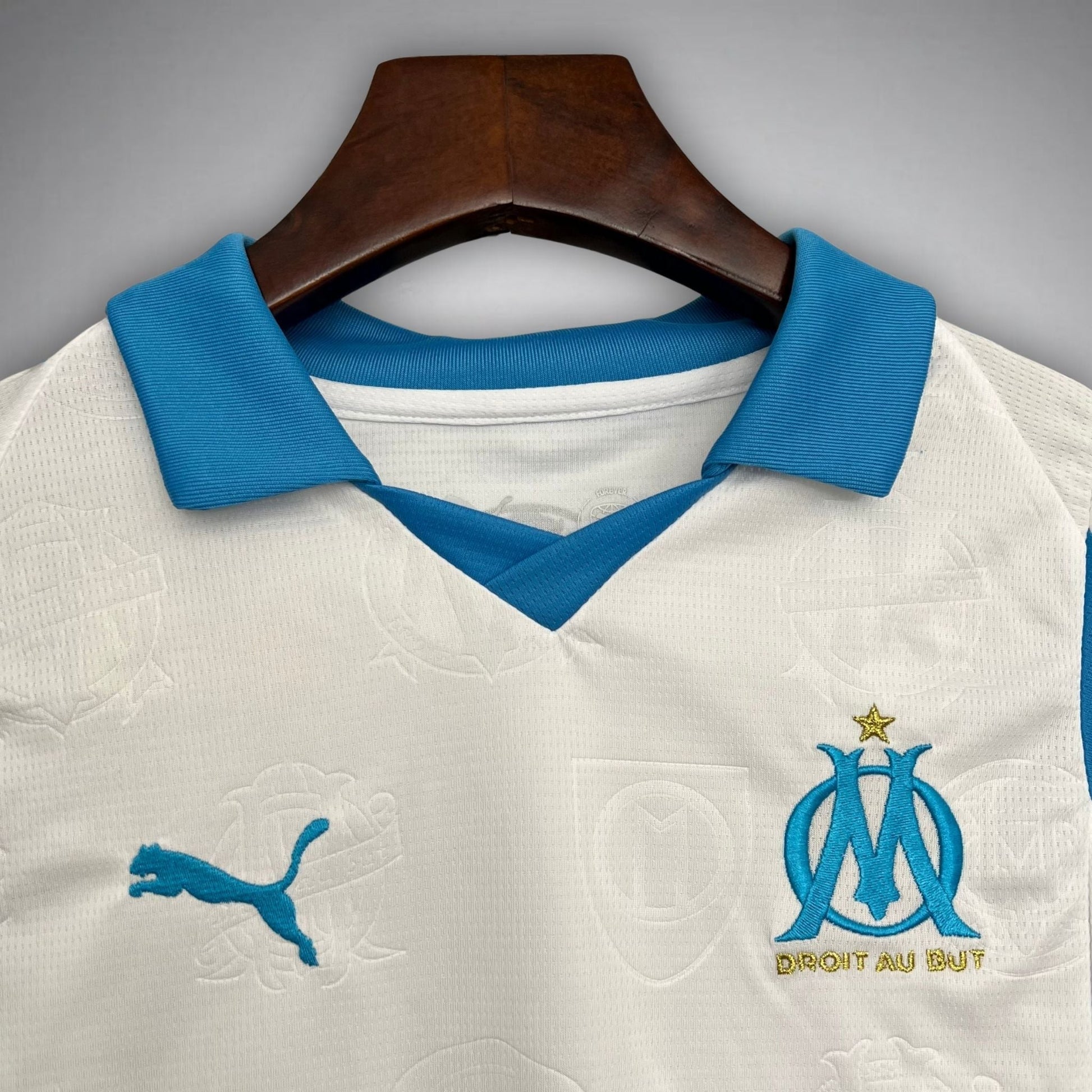 25/26 Marseille Home Kids Size Kit from FootballPrestige.com - Premium Football Kits