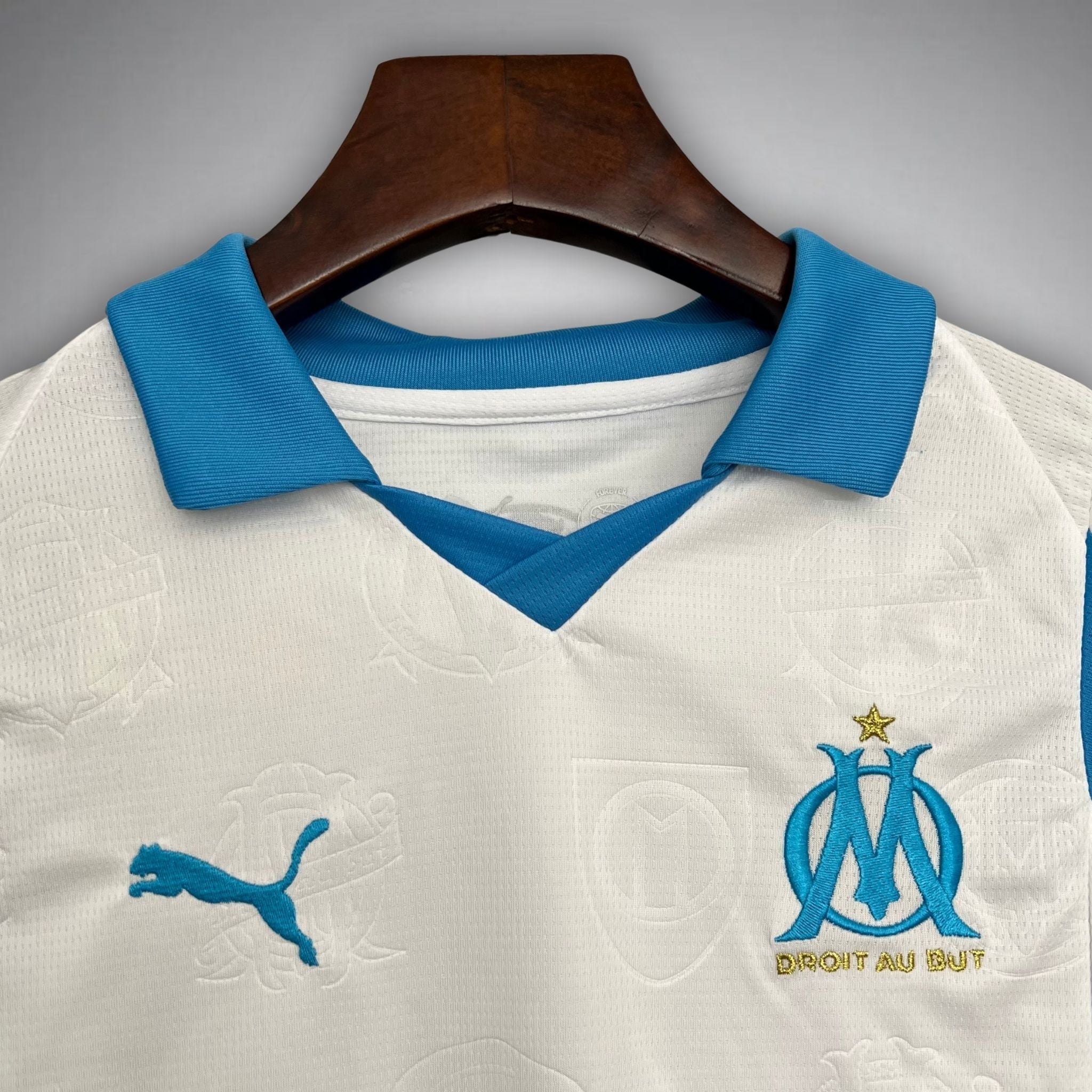 25/26 Marseille Home Kids Size Kit from FootballPrestige.club - Premium Football Kits