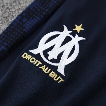 25/26 Marseille Training Navy Blue Tracksuit from FootballPrestige.com - Premium Football Kits