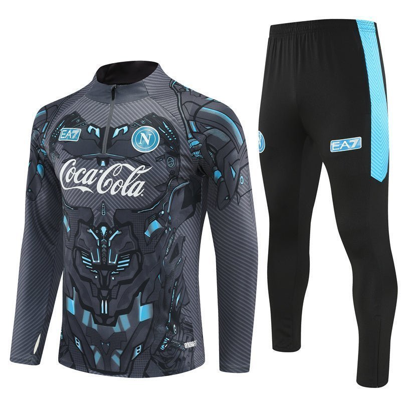 25/26 Napoli Training Black Kids Size Tracksuit from FootballPrestige.club - Premium Football Kits