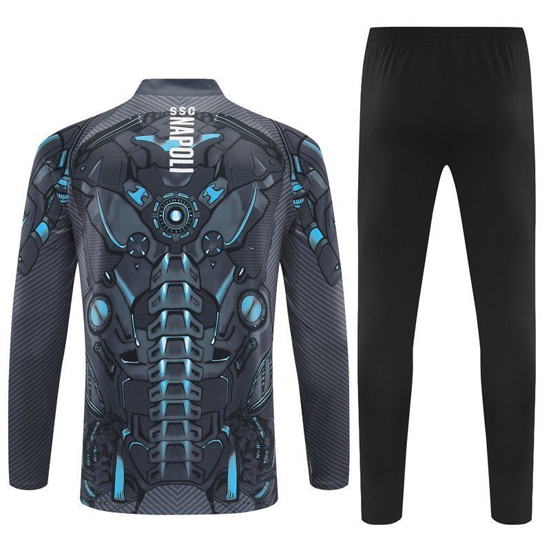25/26 Napoli Training Black Tracksuit from FootballPrestige.com - Premium Football Kits