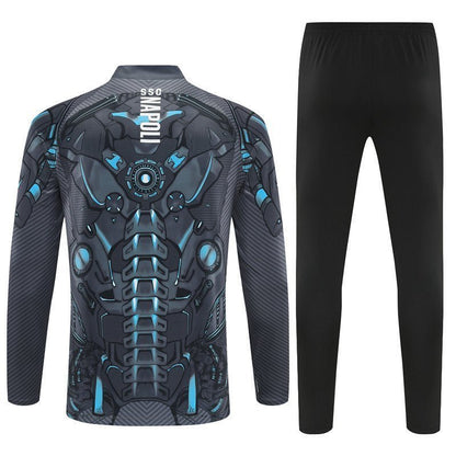 25/26 Napoli Training Black Tracksuit from FootballPrestige.com - Premium Football Kits